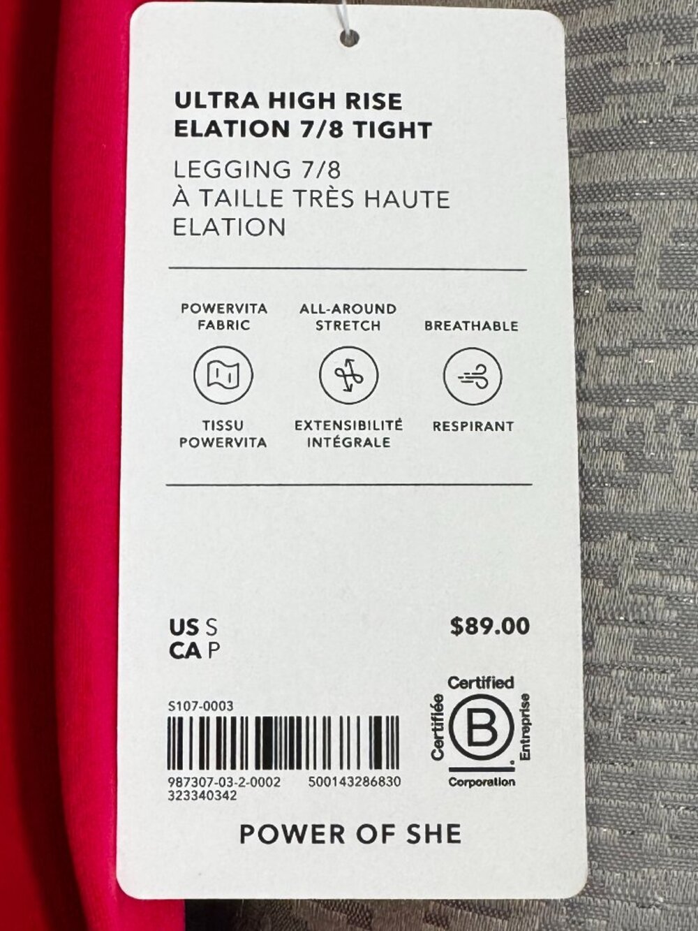 Athleta Ultra High Rise Elation 7/8 Leggings Pink Size S NWT - Picture 3 of 5